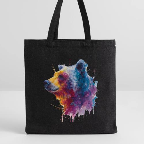 Watercolor Bear Portrait - Recycled Tote Bag
