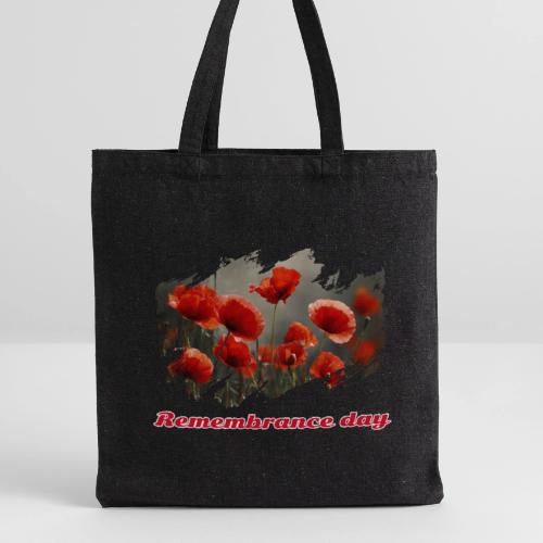 Remembrance Day with poppies - Recycled Tote Bag