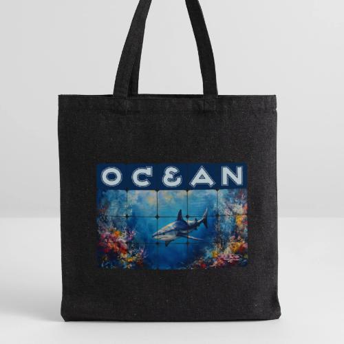 Ocean: Synthwave Shark - Recycled Tote Bag