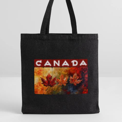 Painted Canada Leaves - Recycled Tote Bag