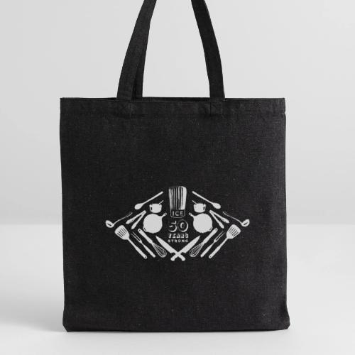 50th Anniversary Utensils - White Font - Recycled Tote Bag