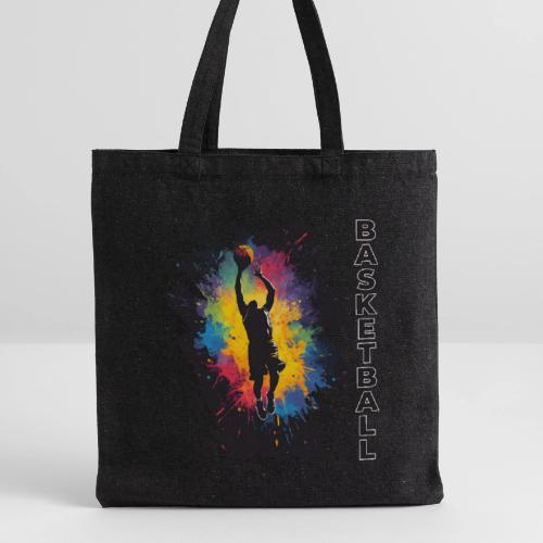 High Energy Basketball Paint Splatter Art - Recycled Tote Bag