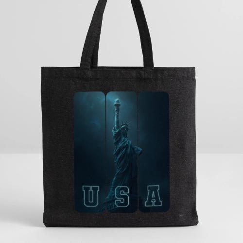 Neon Liberty USA Triptych - Recycled Tote Bag