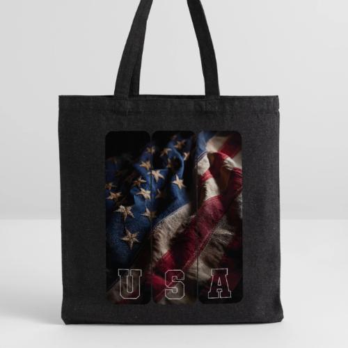 USA: Worn Stars and Stripes - Recycled Tote Bag