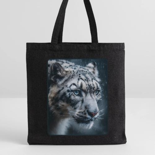 Snow Leopard Blue Eyes Design - Recycled Tote Bag