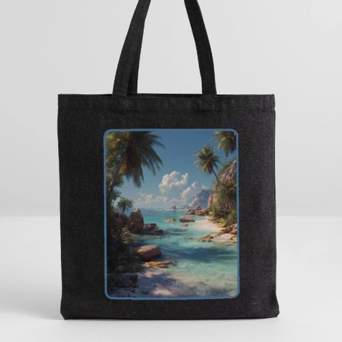 Tropical Island Paradise Ocean Design - Recycled Tote Bag