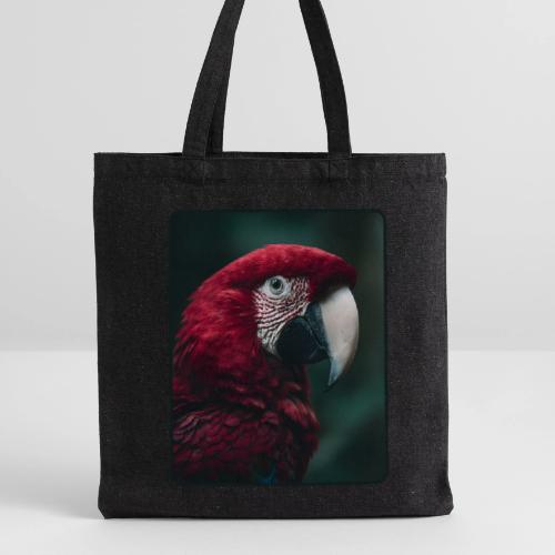 Red Green Macaw Bird Portrait Design - Recycled Tote Bag