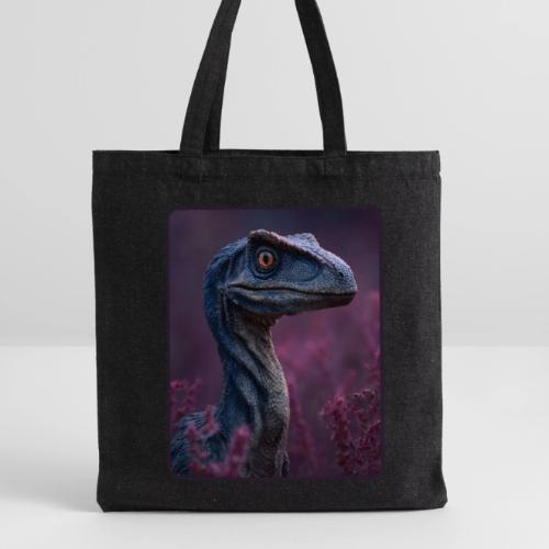 Blue Velociraptor Portrait Design - Recycled Tote Bag