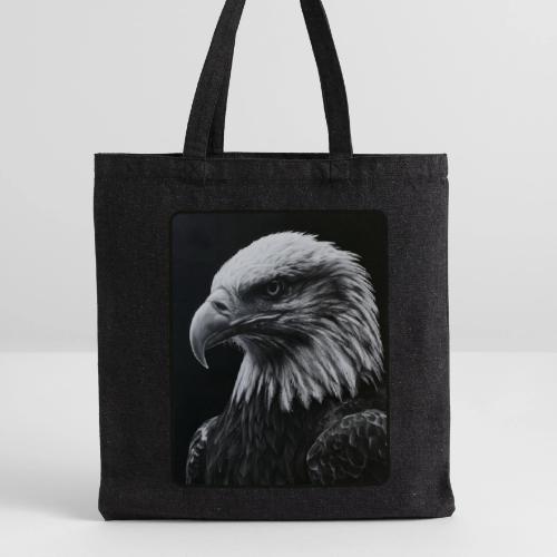 Black White Bald Eagle Design - Recycled Tote Bag