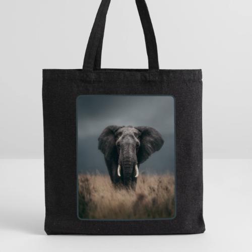 Majestic African Elephant Portrait Design - Recycled Tote Bag