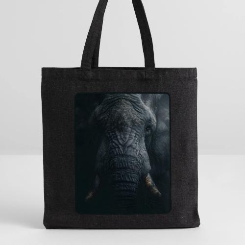 Shadow Elephant Intense Eyes Design - Recycled Tote Bag