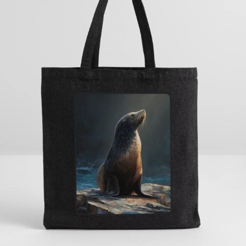 Fur Seal Artistic Shore Portrait Design - Recycled Tote Bag