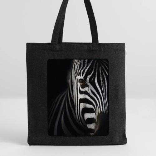 Zebra High Contrast Portrait Design - Recycled Tote Bag