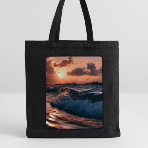 Golden Sunset Ocean Wave - Recycled Tote Bag