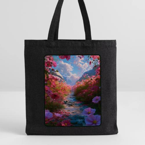 Dreamy Cosmos Valley Landscape Art - Recycled Tote Bag