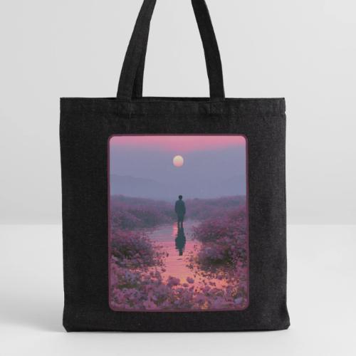 Ethereal Sunset Flower Field Art - Recycled Tote Bag