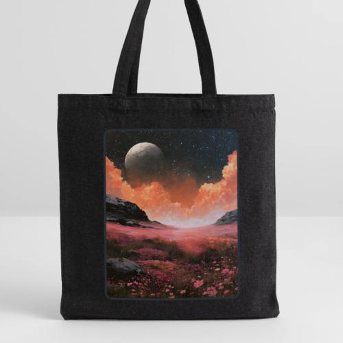 Moonlit Fantasy Flower Landscape - Recycled Tote Bag