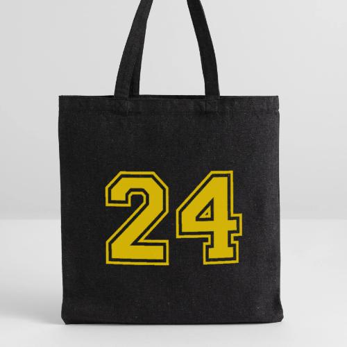 Number 24 in a classic athletic collegiate font - Recycled Tote Bag