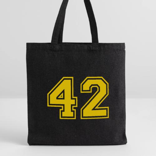 Number 42 in a classic athletic collegiate font - Recycled Tote Bag