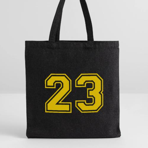 Number 23 in a classic athletic collegiate font - Recycled Tote Bag