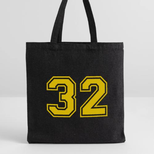 Number 32 in a classic athletic collegiate font - Recycled Tote Bag