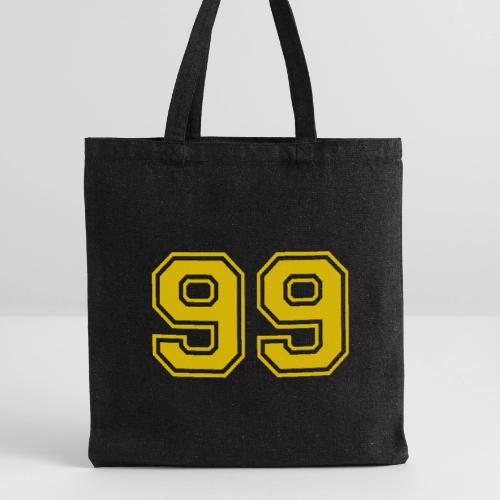 Number 99 in a classic athletic collegiate font - Recycled Tote Bag