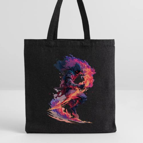 Flaming Ninja Warrior Fantasy Design - Recycled Tote Bag