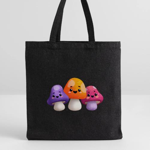 Colorful Mushroom Companions - Recycled Tote Bag