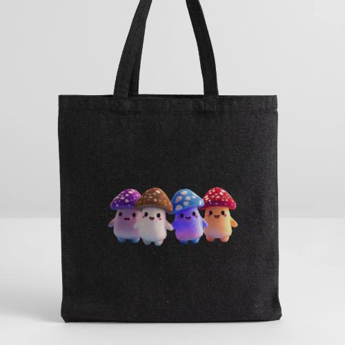 Colorful Cartoon Mushroom Quartet - Recycled Tote Bag