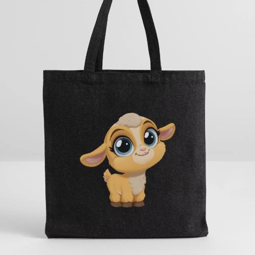 Sweet Cartoon Baby Goat with Joyful Smile - Recycled Tote Bag