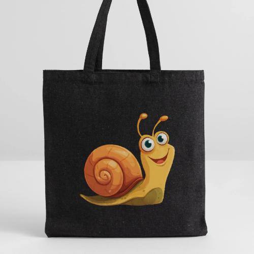 Happy Cartoon Snail with a Smile - Recycled Tote Bag