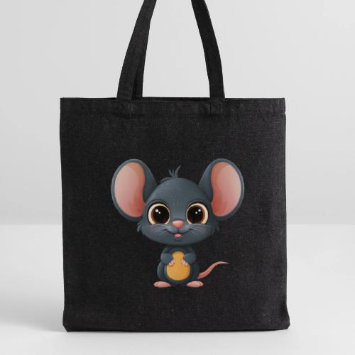 Joyful Cartoon Baby Mouse Smiling Brightly - Recycled Tote Bag