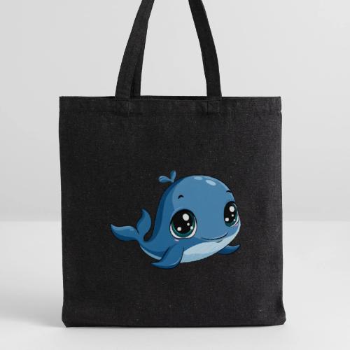Smiling Blue Baby Whale - Recycled Tote Bag