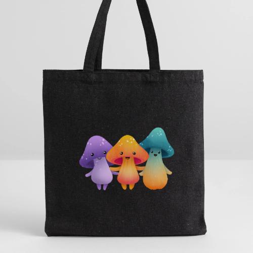 Cheerful Mushroom Friends - Recycled Tote Bag