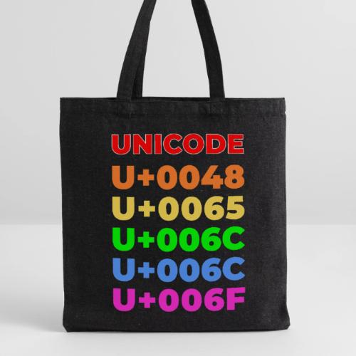 Hello, in unicode - Recycled Tote Bag
