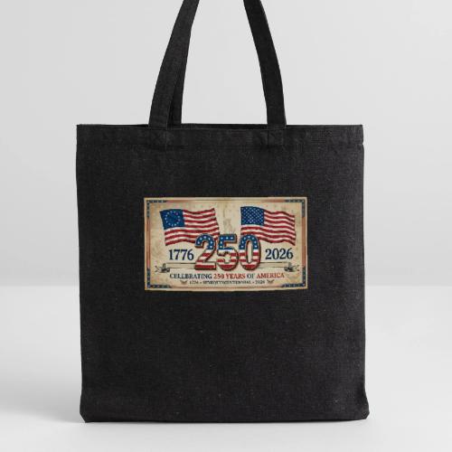 USA 250th Anniversary Flags Emblem - Recycled Tote Bag