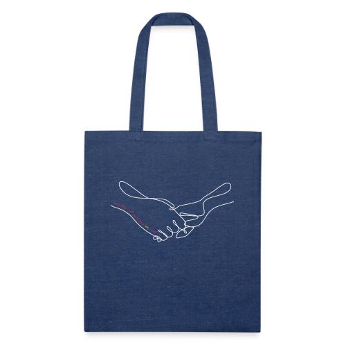 Reaching Out With Love (white outlines) - Recycled Tote Bag