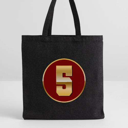 Number 5 in Gold Varsity Font - Recycled Tote Bag