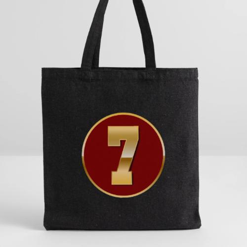 Number 7 in Gold Varsity Font - Recycled Tote Bag