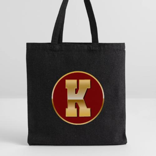 Letter K – Capital Varsity Alphabet Monogram - Recycled Tote Bag