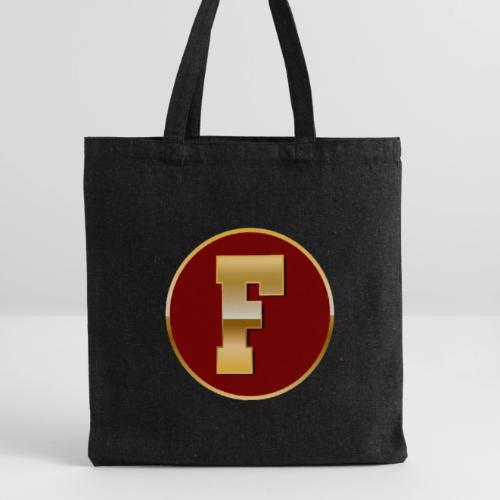 Letter F – Capital Varsity Alphabet Monogram - Recycled Tote Bag
