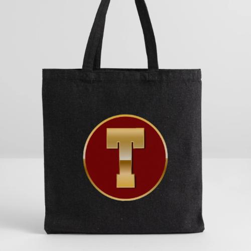 Letter T – Capital Varsity Alphabet Monogram - Recycled Tote Bag