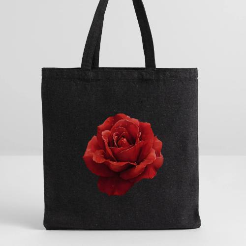 Rose: Crimson Dew Bloom - Recycled Tote Bag