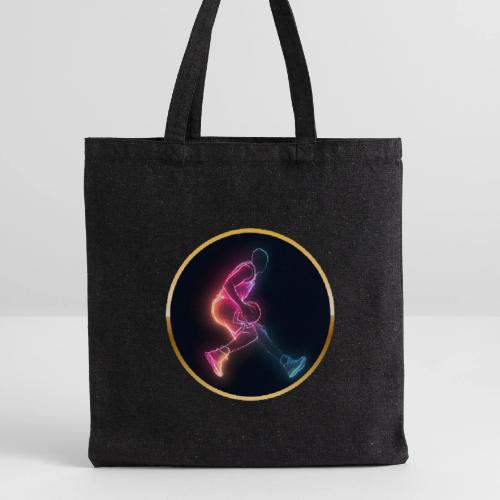 Basketball: Golden Court Glow - Recycled Tote Bag