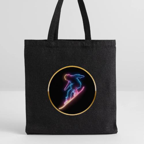 Snowboarding: Neon Snow Drift - Recycled Tote Bag