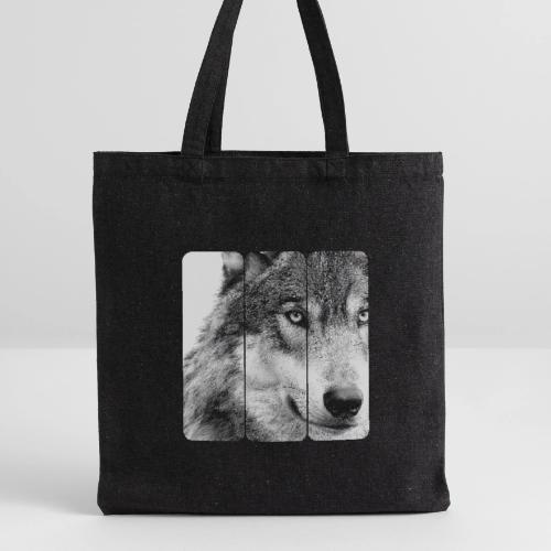 Wolf Face Triptych: Silent Alpha - Recycled Tote Bag