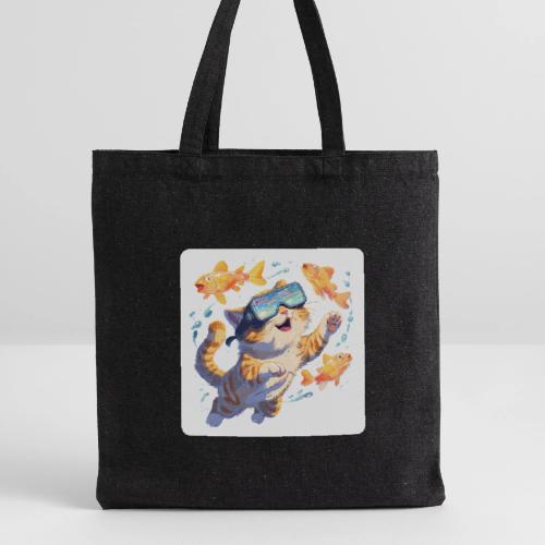 Cat: Neon Paws Adventure - Recycled Tote Bag