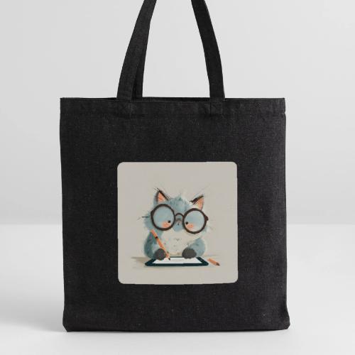Creative Cat Digital Artist Illustration - Recycled Tote Bag