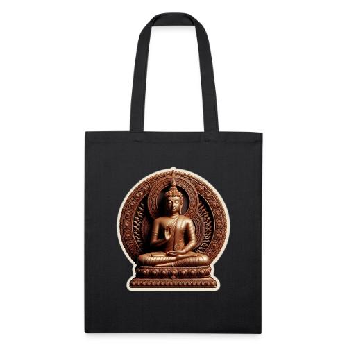 Buddha Statue in meditation and Hand Mudra - Recycled Tote Bag