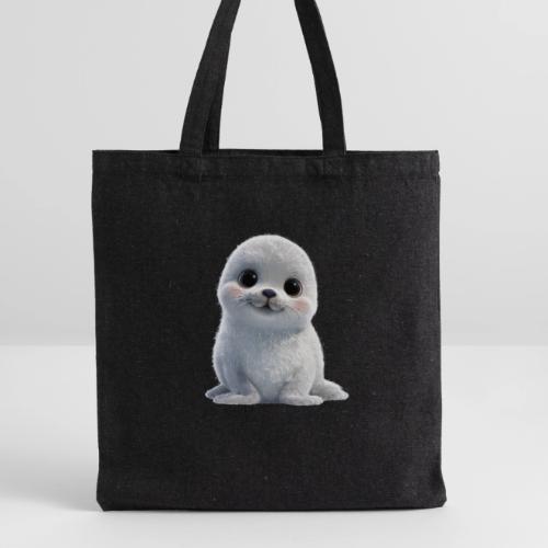 Cute White Cartoon Baby Sea Lion - Recycled Tote Bag